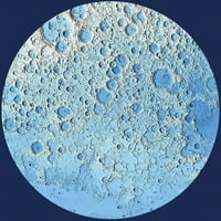 Označena dekorativna topografska karta mjeseca, Sjeverni poster za poster Ispis od strane geološkog