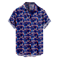 4. jula muška havajska majica USA Nacionalna majica zastava Grafička majica ovratnik 3D print plus party