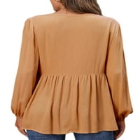 Capreze Solical Color Tunic Majica Pleased bluza za žene Labavi V izrez TEES Poslovne flotovne košulje