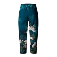 Safuny ženske pamučne posteljine Capri manžetne hlače opuštene pantalone Trendne djevojke teen cvjetni