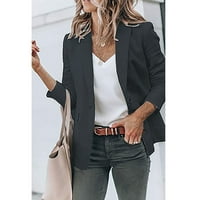 Vedolay Blazer jakne od jakne za žene za žene Blazer jakne Ležerne prilike otvorene radne kancelarije s dugim rukavima, Drak Grey XL
