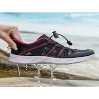 Bellella Dame Vodene planinarske cipele Mrežne tenisice Brza suha plaža cipela Atletski treneri koji hodaju kampovi stanovi ružičaste i crne 8.5