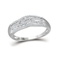 10k bijelo zlato Žene okrugli baguette Diamond modni prsten CTTW