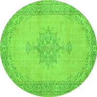 Ahgly Company u zatvorenom okruglom perzijskim zelenim tradicionalnim prostirkama područja, 5 'krug