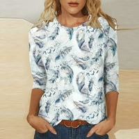 Zunfeo majice za rukav za žene Trendy Casual Proljeće Jesen Tunic Majica Loot Fit Crewneck Pulover vrhove
