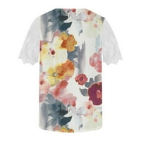 Ljetna štedna klirenska bluza xihbxyly plus veličine za žene Ljeto, ženski tunik kratkih rukava TOP