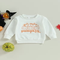 Gwiyeopda Toddler Baby Girls Boys Halloween Dukseri s dugim rukavima Pumpkino pismo Ispiši pulover vrh