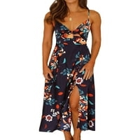 Cindysus dame casual cvjetno tiskovina maxi haljine žene havajska duga haljina Camisole Beach Backless