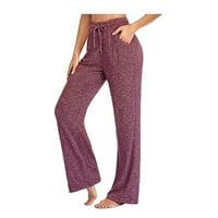 Zimske casual joga hlače za žene visoke strukske vučne vune sa širokim nogama pantnim hlačenim znojnim
