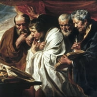 Četiri evanđelisti. Noil na platnu, C1625, Jacob Jordaens. Poster Print by