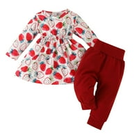 Toddler Kids Boys Girls Outfit cvjetni otisci dugih rukava vrhovi hlače postavljene odjeću za djecu