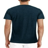 Muški Henley ovratnik Ljetni vrhovi prednji džep Sport T majice Kratki rukav Redovna fit radna bluza