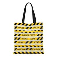 Platno torba Žuta policijska traka koja se zatvara za forenziku i crnu dijagonalnu trajnu za višekratnu