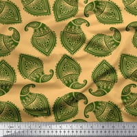 Soimoi Zelena pamučna proizvodna tkanina Green Paisley Decor Decornic Tkaninski odštampano dvorište široko