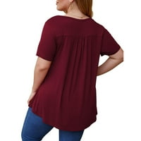 Floralna majica Ženska tunika Površina plus bluza s čvrstim rukavima T kratka povremena ženska bluza