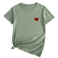 Žene Jednostavni osnovni vrhovi Udobne pamučne majice od tiskanih majica Summer Ležerne prilike O-izrez
