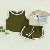 GENUISKIDS TODDLER Baby Boy Girl Outfit Summer Casual bez rukava Spremljeni na vrhu kratke hlače TrackSit
