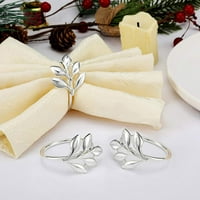 Wollično moji listovi u obliku prstena za salvete za kopče Prstenje za zabava za božićne zabave za božićne zahvalnosti, vjenčanje ukras, pribor za ukrašavanje tablice