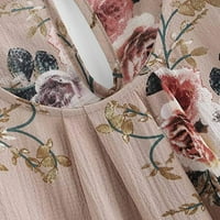 Žene Ležerne prilike Okrugli vrat Osnovna cvjetna plisirana bluza s kratkim rukavima kratkih rukava