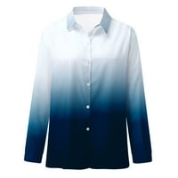 Ženska bluza Ležerne prilike dugih rukava majica s dugim rukavima Cardigan Color Gradient Shirt Majica