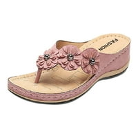 Papuče za žene Stretch ortotičke klizne sandale Cross Sandale tkane plažne klinčiće cipele ružičaste