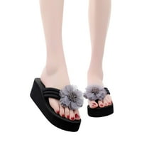 Ženske dame Ljetni cvjetni cvjetni klinovi cipele za plažu Sandale Flip Flops papuče