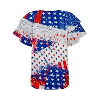 Plus size USA zastava za zastavu Žene američke zastave Grafičke majice 4. jula Patriotski vrhovi Američka
