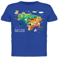 Mapa Brazila sa ikonama majica Men -Image by Shutterstock, muški XX-Large