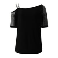 Košulje za žene Grafički ženski tiskani s gornjim dijelom ramena sjajni bluza s kratkim rukavima