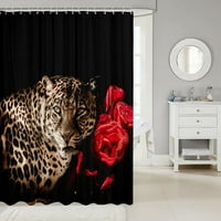 Aoselan girls leopard tuš za tuširanje 3D životinjski print Vodootporna kupatila za zavjese od prekrasnog