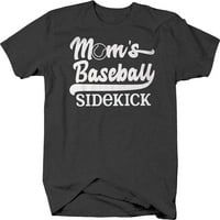 Mama's Baseball SideKick Funny Sports Moul majice za muškarce Veliki tamno siva