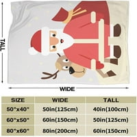 Božićni deer Santa Claus Fleece bacaj pokrivač ultra mekani ugodan dekorativni flanel pokrivač za kućni