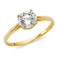 Jewels 14k žuti zlatni okrugli kubični cirkonijski CZ zaručničke prstene veličine 10.5