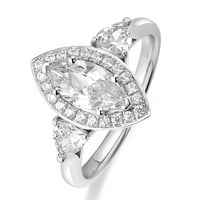 18k bijeli zlatni marquise moissinite vjenčani prsten za žene nakit pokloni