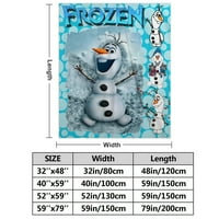 Frozen Olaf Fleece pokrivač, -Pli svilenkasta meka plišana topla pokrivač za jesen zima b