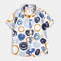 Muška majica kratkih rukava Grafički print casunski gumb dolje tropska vanjska majica Plava veličina