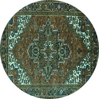 Ahgly Stroj za upotrebu u zatvorenom krugu Perzijske tirkizne plave tradicionalne prostirke, 6 'okruglo