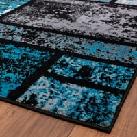 Luxe Weavers Geometrijski kvadratir Tirkizni modernog sažetak Područje rug u boji blok premium tepih
