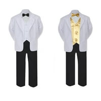 Dječak Formalno crno-bijelo odijelo Tu set satena luk kravata i prsluk za bebe