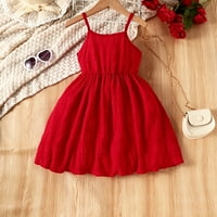 Ljetne haljine za djevojčice Toddlera Čvrsta boja Halter Pleased haljina svjetla i hladna svakodnevna