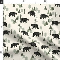 pamučni listovi, sawin set - šumska medvjeda krema Zelena neutralna dječaka Planinarska šuma Geometrijski