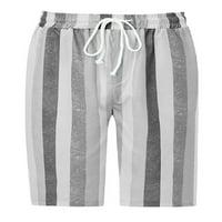 Groanlook Žene Ljeto Plaže Kratke hlače Striped Duljina koljena Pocket Baggy Capri Pant Bermuda Dame