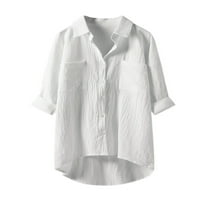 Prednjeg swalda Ženska majica rever za bluzu bluza prema dolje Vrhovi rade elegantna tunika košulja