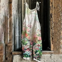 Ljetne romskeke za žene Ležerne prilike Dugo halter Jumpsuits modni cvjetni tiskani široki nosač noge