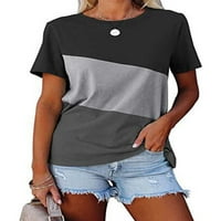 Enjiwell Ženska bojabloka tiskana pulover Ležerne prilike TUNIC T-majice