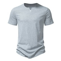 Majica Clearence Miarhb Muška lažna dvodijelna V-izrez Shursleeved Solid Boja elastična svjetlo dno