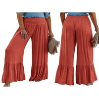 Žene Ležerne prilike sa labavim pantalonama Jednostavna boja Elastična visoka struka Široka noga