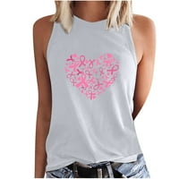 Podržati tenze za svijest za žene hladne rame Grafičke majice dojke Košulje za dojku Casaul ljetna majica