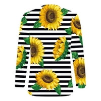 Bluze s dugim rukavima za žene Moda Ženska moda O-vrat Ležerne prilike Troje tromjesečje suncokret za