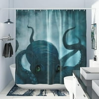 Mornarsko plava nautička tuš za tuširanje za kupatilo hladan ocean kraken duboko more anime tema smiješna hobotnica kupatilo dekor poliester tkanina-72 78